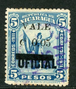 Nicaragua 1914 Liberty Overprint 2¢/2 Peso VFU H486