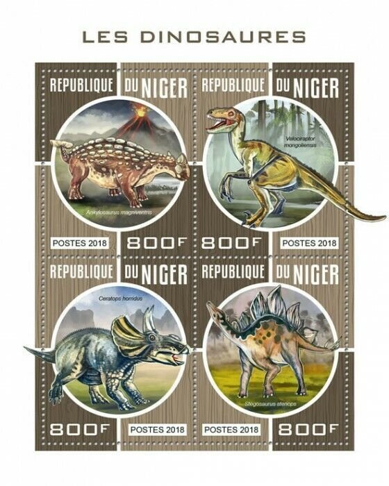 HERRICKSTAMP NEW ISSUES NIGER Dinosaurs Sheetlet