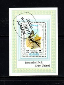 AJMAN  1970  MOUSTACHED SWIFT  (NEW GUINEA)  MINT  VF NH  O.G  S/S  CTO  (aj22)