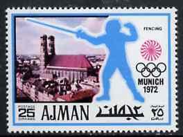 Ajman 1971 Fencing 25dh from Munich Olympics perf set of ...