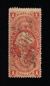 EXCELLENT GENUINE SCOTT R72c F-VF 1862-71 RED 1ST ISSUE REVENUE MANIFEST