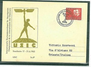 16042 - SWEDEN - POSTAL HISTORY - Special CARD & POSTMARK 1965 Railway TRAINS-