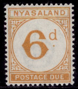 NYASALAND PROTECTORATE GVI SG D5, 6d yellow-orange, NH MINT. Cat £42.