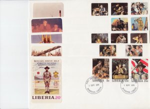 Liberia Sc 853-857 FDC. 1979 imperf Rockwell Boy Scouts on 20 matched FDCs, VF