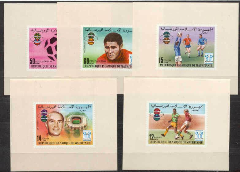 Mauritania 375-77,C182-83 MNH s/s Football-78