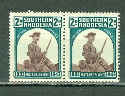 SOUTHERN RHODESIA 1943 PIONEER #64 PAIR MNH...$0.70