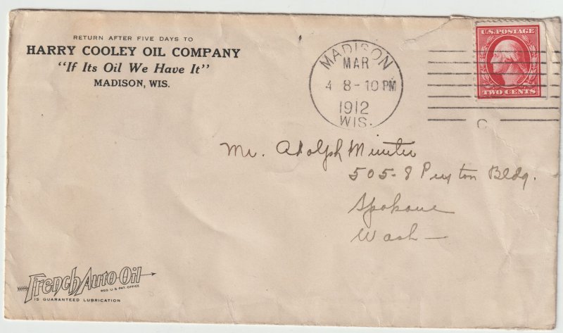 U.S Scott 332A used on cover