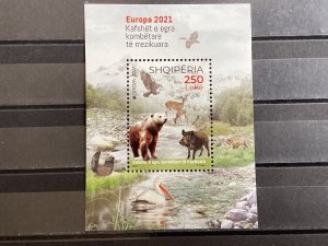 Albania / Albanië - Postfris/MNH - Sheet Europa, Endangered Animals 2021