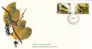 Niue 1985 FDC Scott #467, #468 Veery, Grasshopper sparrow Audubon Birds