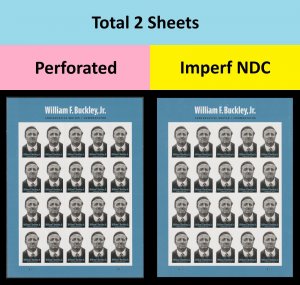 US 6032 6032a William F Buckley Jr F imperf NDC sheet set 2 MNH 2025