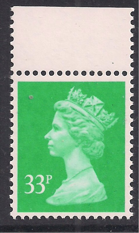 GB 1991 QE2 33p Light Emerald Machin Umm SG X1019 Ex DX 12 Questa ( L128 )