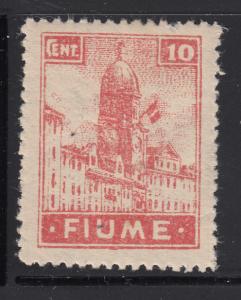 Fiume 1919 MH Scott #30a Italian flag on clock tower in Fiume - forgeries exist