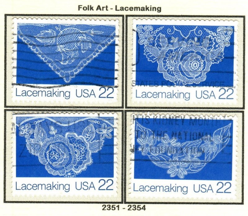 SC# 2351-54 - (22c) - Lacemaking, used set of 4