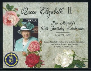 TUVALU  2021  QUEEN ELIZABETH  II 95th BIRTHDAY IMPF S/SHEET MINT NEVER HINGED