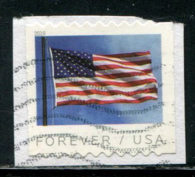 5342 US (55c) Windblown Flag SA coil, used on paper