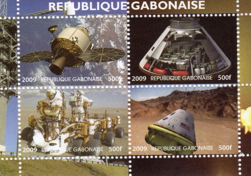 Gabon 2009  40th anniversary of the first man on the Moon.2nd.Shlt(4) Perf.MNH