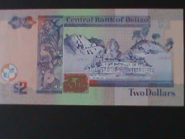 ​BELIZE-2002-CENTRAL BANK $2 DOLLAR.UNCIRULATED NOTE-VF-WE SHIP TO WORLDWIDE