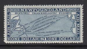 Newfoundland 1931 MNH Scott #C11 $1 Historic Transatlantic flights