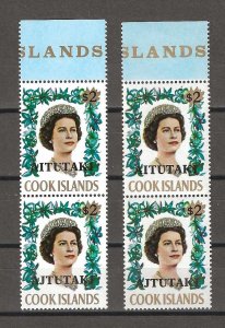 AITUTAKI/COOK ISLANDS 1972 SG 48, 48a, 48b, 48ba MNH