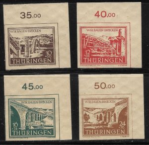 Germany Soviet Occupation Zone -Thuringia - Michel  #112yy-115yy - F VF - MNH