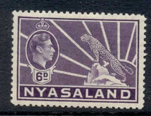 Nyasaland 1938-44 KGVI & Leopard 6d MLH