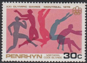 Penrhyn 1976 MH Sc #82 30c Long jump Montreal Olympics