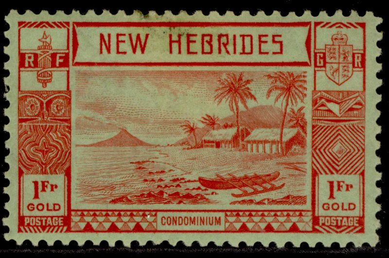 NEW HEBRIDES GVI SG60, 1f red/green, M MINT. Cat £11.