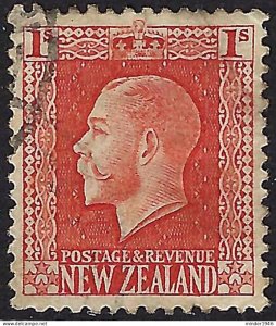 NEW ZEALAND 1915 KGV 1/- Vermillion SG430c FU