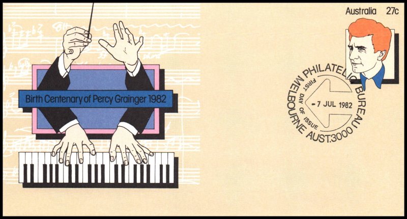 Australia Percy Grainger Postal Stationary U/A FDC VF