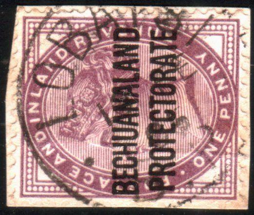 BECHUANALAND QV 1d on piece LOBATSI cds....................................51595