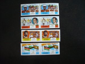 Stamps - Uganda- Scott# 151-154 - Mint Never Hinged Set of 4 Stamps in Pairs