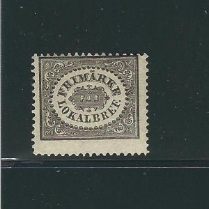 Sweden LX1 Facit 6a1 City Postage 1sk Black MNH Fine 1858 SCV $1100.00