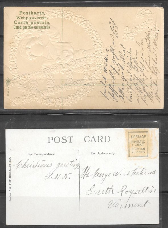 2 Used Postal Cards Collection / Lot (my1528)