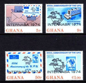 Ghana #512-515 MNH UPU 100th Anniversary 1974  complete set