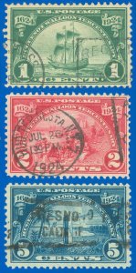 U.S. SCOTT #614-16, Used-F/VF, Huguenot-Walloon Issues, SCV $18.25 (SK)