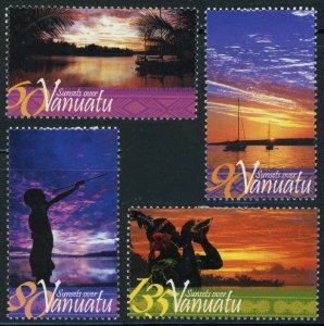 Vanuatu #864-867 Sunsets Nature Views Postage Stamps Topical 2005 Mint LH