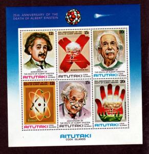 Aitutaki # 191b Mint S/S Einstein!
