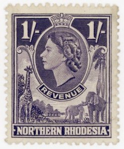 (I.B) Northern Rhodesia Revenue : Duty Stamp 1/- (1955)