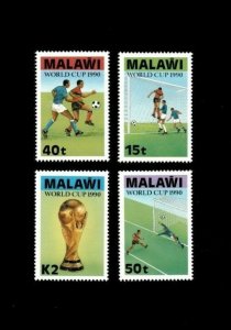 Malawi 1990 - World Cup, Futbol, Soccer - Set of 4 Stamps - Scott #566-69 - MNH