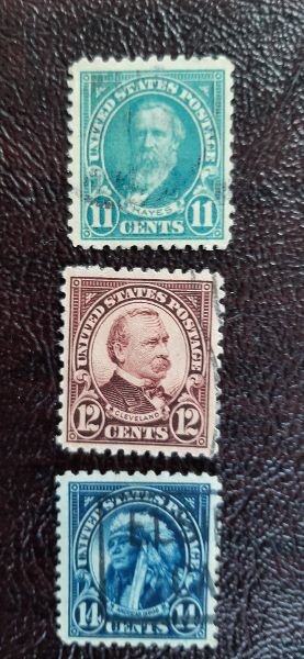 US Scott # 563-565; 3 used reg issued from 1922-1925; VF centering