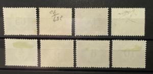 Belgium J54-61 postage due set mh