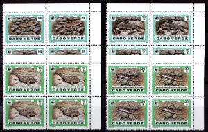 Cape Verde 1986 Sc#491/494   WWF LIZARDS REPTILES Corner Block of 4 MNH