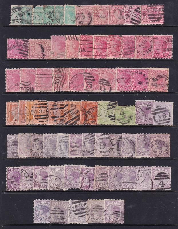 Victoria (Australia) an unsorted lot of low values