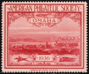 1936 US Poster Stamp American Philatelic Society Omaha Nebraska Unused