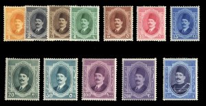 Egypt #92-103 Cat$270.30, 1923-24 King Fouad, complete set, hinged