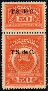 Vintage El Salvador Revenue 50 Centavos T. S. de C. Superior Court of Accounts