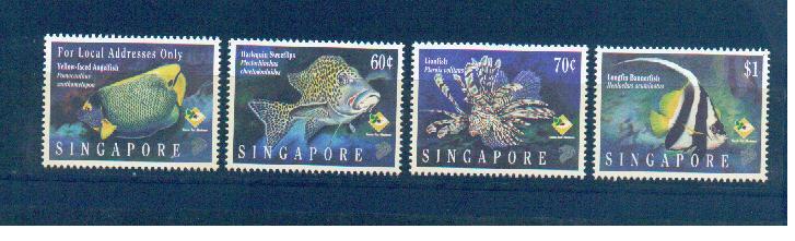Singapore 1995 Sc 733-5 Marine Fish  MNH