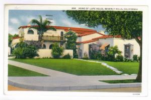 Pasadena, California to Milwaukee, Wisconsin 1934, Home of Lupe Velez, used PC