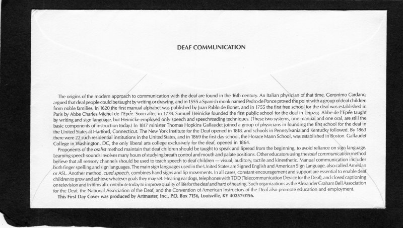 2784a Sign Language, FDC pair Artmaster