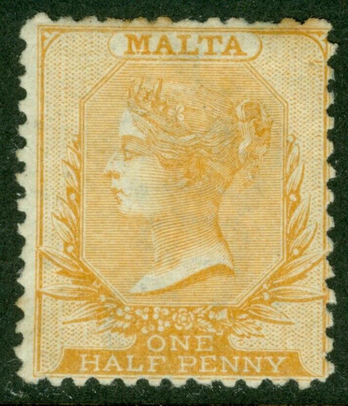 EDW1949SELL : MALTA 1865 Scott #5 Perforated 12½. Mint No Gum. Catalog $160.00.